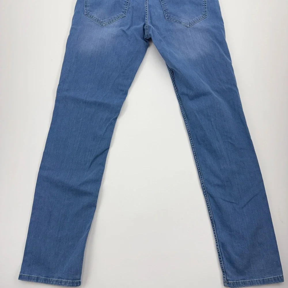 Stefano Ricci Mens Slim Straight Leg Jeans Light Wash Blue Luxury Denim 30x31